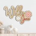 Personalized Daisy Name Sign, Nursery Name Sign, Daisy Nursery Decor, Name Sign for Girl, Custom Wood Name Sign, Floral Nursery Decor, Baby Name Sign, Wooden name signs for nursery gift