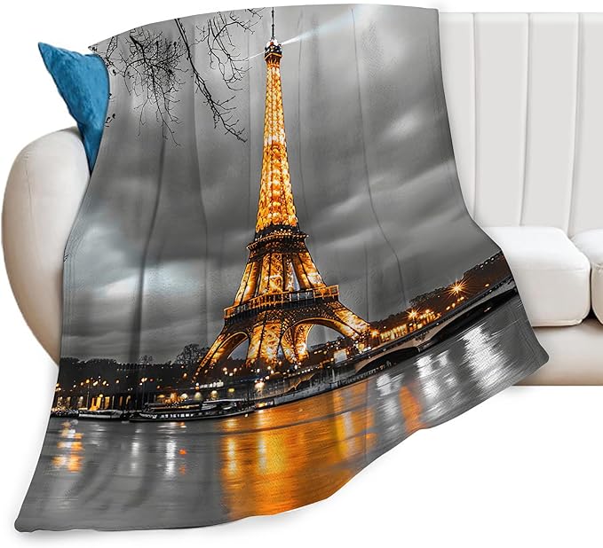 Eiffel Tower Blanket Paris Eiffel Tower Gifts for Girls Boys Woman Kids Lover Throw Blankets Soft Blanket Warm Fleece Flannel Plush Blankets for Bed Sofa Couch 50"x60"