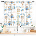 Cartoon Bear Curtains, Kids Boys Girls Cute Lovely Bear Adventure Airplane Cloud Pastel Blue Window Drapery Treatments for Baby Living Room Bedroom Nursey Toddler Classroom 2 Panels, 55x39 Inch