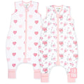 Mama Cheetah Toddler Sleep Sack with Feet 3T - 4T, 1.0 TOG Organic Cotton Baby Sleeping Bag with Legs, Baby Wearable Blankets for Walkers w/ 2-Way Zipper, Sleep Sack for Girls & Boys, Early Walker