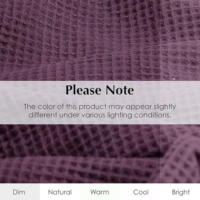 Salt Earth GOTS Certified 100% Organic Cotton Throw Blanket, 55" X 60" Blankets & Throws for Bed, Throw Blanket for Couch,Modern & Cozy Blanket, All Season Waffle Blanket, Soft Blanket (Plum Perfect)