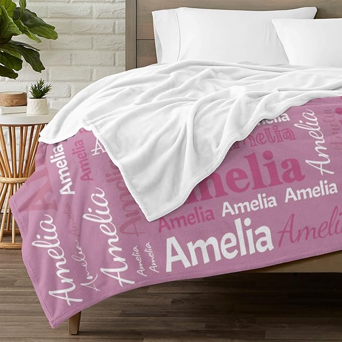 Dr.TOUGH Personalized Blanket for Adult Kids with Name Customized Blankets Personalized Throw Blanket for Christmas Birthday Gifts