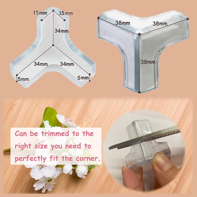12Pcs Small(Length: 1.4inch) Silicone Corner Protector Baby Proofing,Table Corner Protectors for Baby,Strong Adhesive T Shaped Baby Head Protector Table Corner Protectors for Furniture (12)