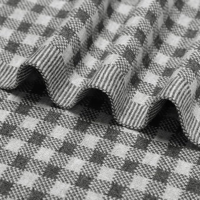 Luxury Knit Plaid Receiving Baby Blanket - 100% Soft Fine Cotton Receiving Swaddle Stroller Nursery Blanket Shower Baby Gift Registry for Newborns Toddlers Boys & Girls (Plaid - Grey)