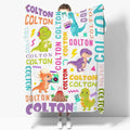 Dinosaur Lover Personalized Blanket with Custom Baby Dinosaur Custom Name Flannel Blanket Soft Throw Meaningful Gift for Toddlers Girls Boys Kids Pets 50 * 40" S for Kid