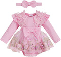 Giraropa Baby Girl Fall Winter Clothes Long Sleeve Romper Dress + Socks + Headband Newborn Infant Cute Casual Outfits