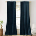 StangH Navy Blue Curtains 100 inches Long Back Tab Thermal Insulated Noise Reducing Drapes for Sliding Door Living Room Privacy Curtain Panels for Bedroom, W52 x L100, 2 Panels