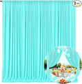 10 x 10 Feet Blue-Green Backdrop Curtain for Partie, Background Curtains for Photoshoot, Birthday, Wedding, Halloween, Thanksgiving, Christmas Day, New Year Party Decorations 5Ft x 10Ft, 2 Panels