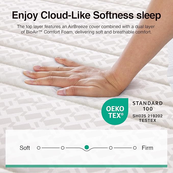 Novilla Queen Mattress, 6 Inch Queen Size Mattresses in a Box with Smarts™ Coil for Pressure Relief, Medium Plush Foam and Spring Hybrid Colchones with CertiPUR-US Certified for Kids