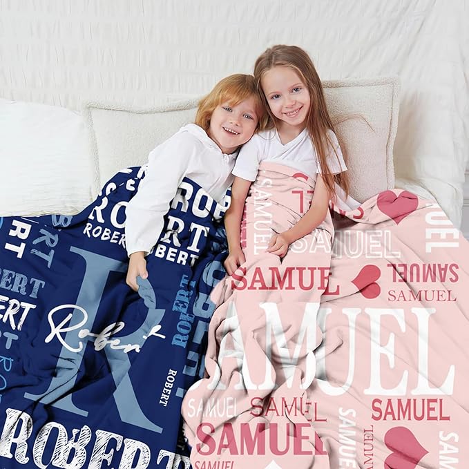 Ships Next Day, Personalized Blanket for Teen Boys Girls, Custom Blanket with Name Customized Flannel Throw Christmas Birthday Blanket Gifts for Kids or Adult