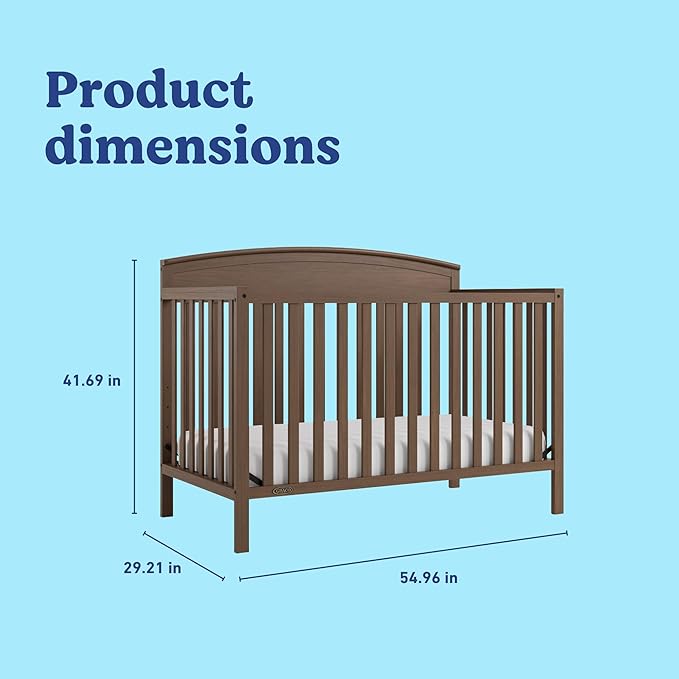 Graco Benton 5-in-1 Convertible Crib (Hazelnut) – GREENGUARD Gold Certified, Converts from Baby Crib to Toddler Bed, Daybed and Full-Size Bed, Fits Standard Full-Size Mattress