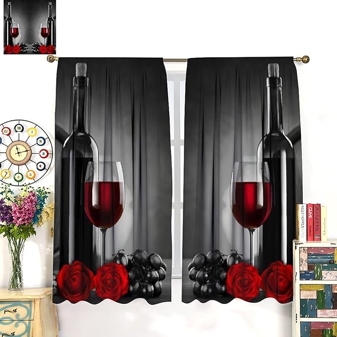 YCness Woodland Animals Curtains, Wild Animals Watercolor Forest Bear Deer Fox Rabbit Floral Nature Window Treatments for Bedroom Kitchen Nursery Living Room Drapes, 52x84 Inch