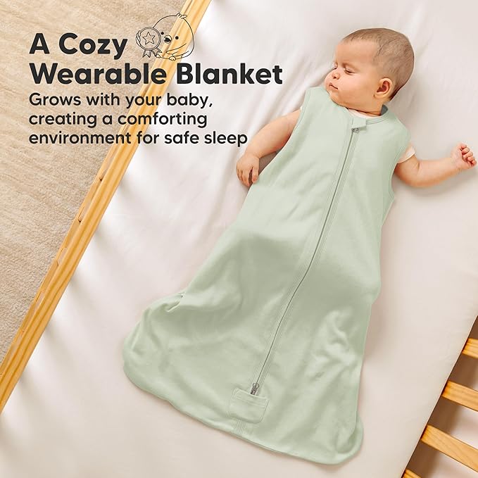 2-Pack Baby Sleep Sacks, Zipper Wearable Blanket - 0.5TOG Organic Cotton,Lightweight,Soft Cozy Toddler Sleeping Sack 6-12 months,Easy to Wear Large Newborn Transition Swaddles Sleepsacks (Wildflowers)