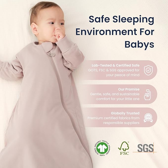Unisex Sleeping Bag for Babies and Toddlers 1.0 Tog Sleep Sack 6-18 Months, Newborn Sleep Sack, Wearable Blanket Baby, One Piece Long Sleeves, Gifts for Baby