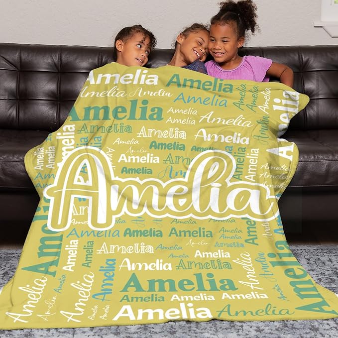 Dr.TOUGH Personalized Blanket for Adult Kids with Name Customized Blankets Personalized Throw Blanket for Christmas Birthday Gifts