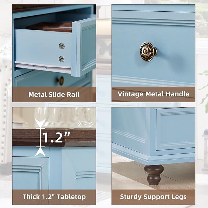 Farmhouse Dresser and Nightstand Sets, Wooden 7 Drawers Dresser & 24" Night Stand with 3 Drawers, 2 Piece Bedroom Furniture Set, Chest of Drawers for Bedroom, Home, Living Room, Hallway