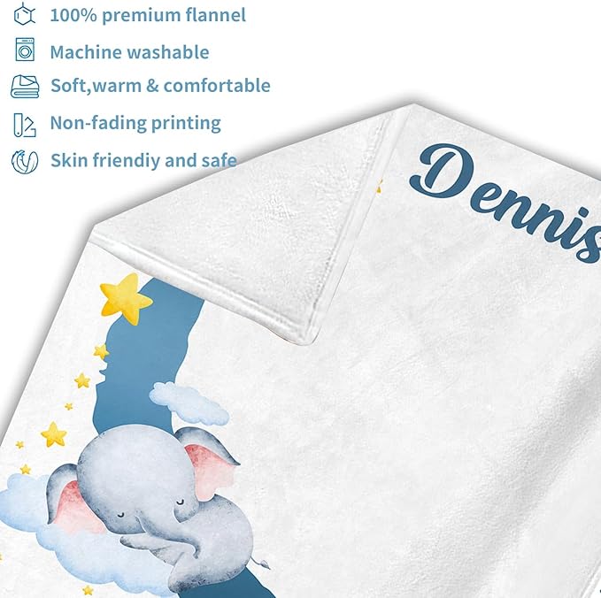 OLIVE OLIVIA Personalized Baby Milestone Blanket, Custom Name, 60"x80", Soft Flannel Fleece, Unisex, Winter, Baby Blanket