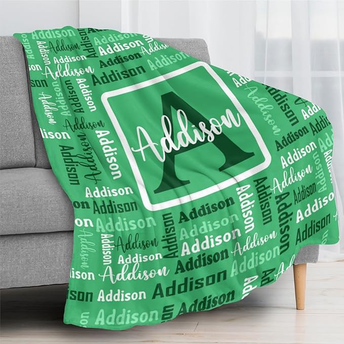 Dr.TOUGH Name Blanket Personalized Blanket for Adult Kids Flannel Customized Personalized Blankets and Throws