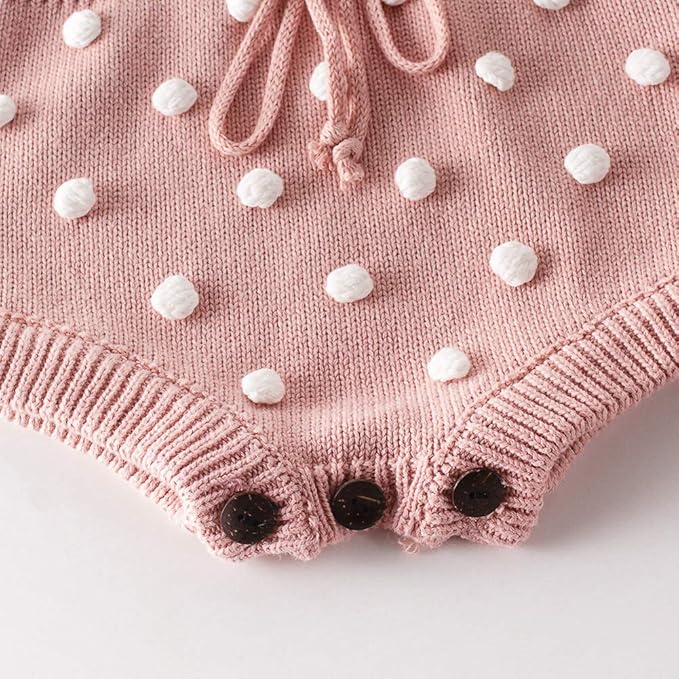 Simplee kids Baby Girl Knit Romper Fall Sleeveless Pompoms Rompers Newborn Little Girl Overall Jumpsuit Outfits