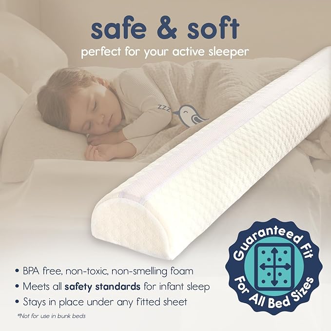 hiccapop [1-Pack] Toddler Bed Rail Bumper, Bed Bumper for Toddlers, Kids Foam Safety Bed Guard Rail for Toddlers, Bed Side Rail for Twin, Queen, King