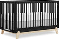 Dream On Me Hygge 5-in-1 Convertible Full-Size Baby Crib in Matte Black Vintage, GreenGuard Gold & JPMA, Converts to Toddler, Day & Full-Size Bed, Adjustable Mattress Heights, Modern Nursery