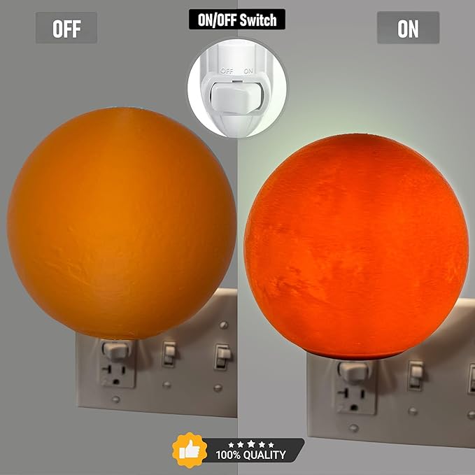 Mars Night Lights | 6" Mars Night Lamp LED Light | 3D Solar System NightLight, Planet Home Décor, Space Nursery, Kids Room, Space Gift, Birthday Gifts, Bedroom Decorations
