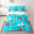 Christmas Deer Comforter Set With Sheets 7 Piece Queen Size Cute Gingerbread Man Bedding Set for Kids Boys Girls Christmas Santa Claus Bed in a Bag Reversible Xmas Decor Room Decor Soft Lightweight