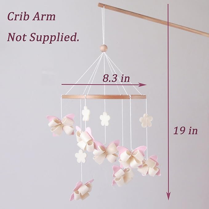 Butterfly Crib Mobile Butterfly Mobile for Crib Baby Mobile for Girls Nursery Décor