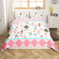 Nutcracker Christmas Pink Comforter Cover Full Size Xmas Royal Guarder Ballet Princess Duvet Cover New Year Pink Buffalo Plaid Bedding Set Gifts for Kids Boys Girls 2 Pillow Cases
