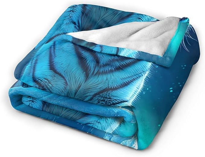 Tijuboni White Tiger Throw Blanket Tiger Gifts for Girls Boys Women Men Kids Adults Soft Flannel Fleece Blanket for Couch Sofa Bed Home Decor 40"x50"