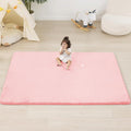 1.3" Thick Baby Floor Play Mat 39x59, Basic Padded Foam Mat for Tummy Time Crawling, Non Slip Cushioned for Babies Toddlers Infants Kids (Pink)