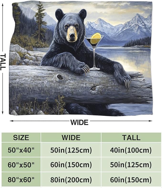 Tijuboni Bear Cabin Throw Blanket Bear Gifts for Girls Boys Women Men Kids Adults Soft Flannel Fleece Blanket for Couch Sofa Bed Home Decor 60"x80"
