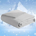 NTBAY Cooling Blanket Queen, 90x90 Inches - Lightweight Summer Bed Blanket for Hot Sleepers, Japanese Double-Sided Q-Max 0.45 Cooling Fabric, Light Grey