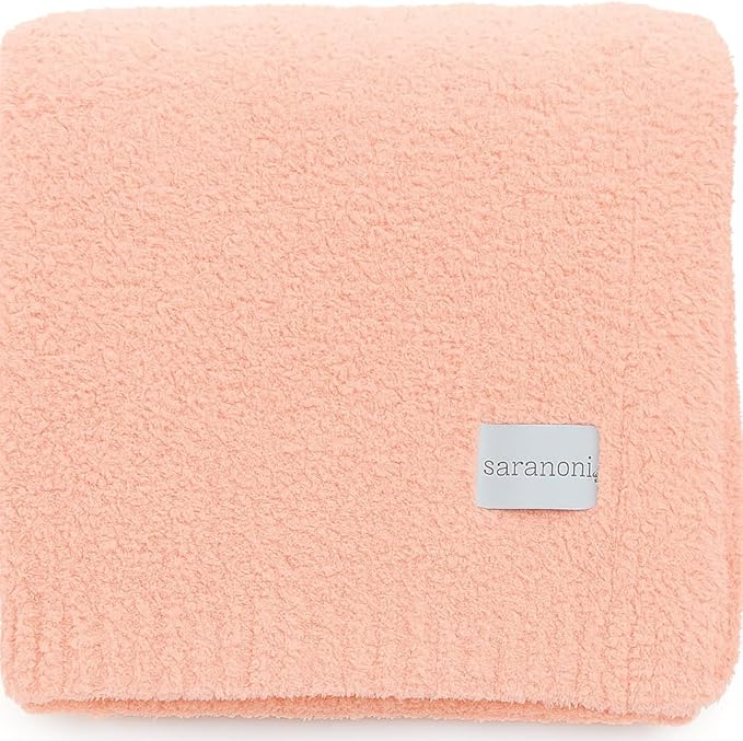 SARANONI Bamboni Baby Blanket | Luxury Plush Super Soft Blanket | Breathable Comfort Infant Baby Blankets for Boys & Girls | Peach, Mini - 15” x 20”
