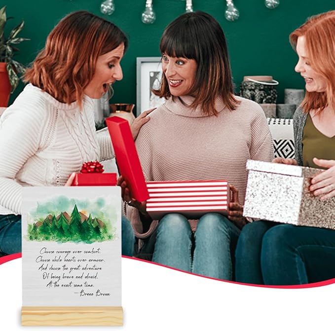 Inspirational Quote Wood Plaque Signs Motivational Quotes Choose Courage Over Comfort. Choose Whole Hearts Over Armour Psychology Recovery Watercolor Desk Decor Encourage planks2006