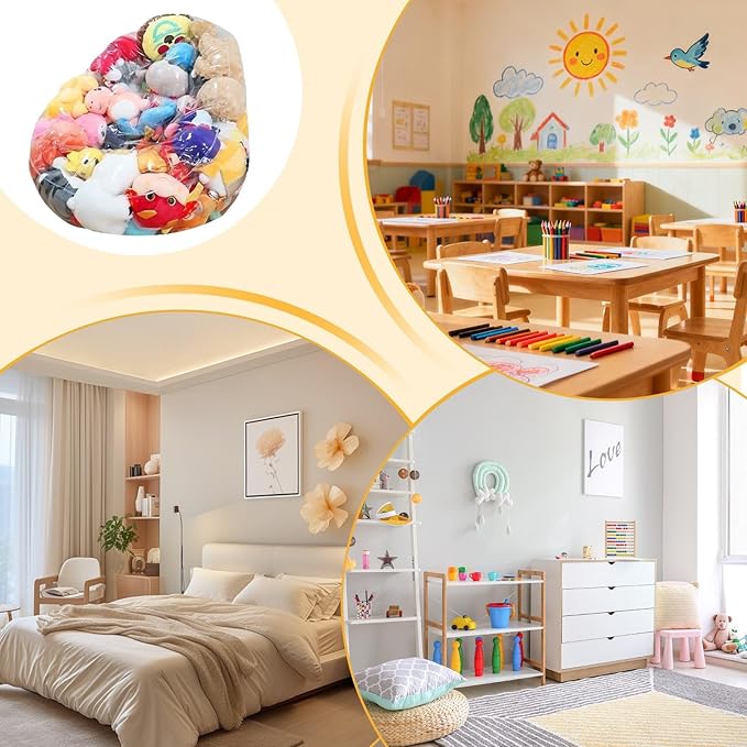 Stuffed Animal Storage Bean Bag Cover, 270L Clear Soft Toy Storage Bean Bag, Waterproof Stuffed Animal Storages Chair Cover, Large Capacity Stuffable Plush Toy Storages Kids Beans Bags Chair