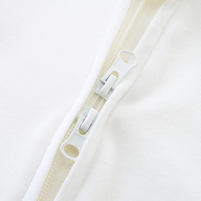 Baby Romper 100% Organic Cotton Pajamas One Piece Long Sleeve Zipper Footie Onesie for 0~12M Baby