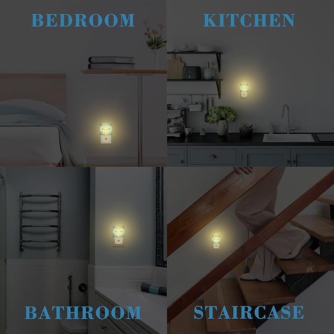 Night Light Plug into Wall Shiny Blue Abstract Dragonfly Night Light with Dusk to Dawn Sensor for Kid Girls Boys Women Men Room Decor, Hallway, Kitchen, Bathroom, Nursery, Stairs
