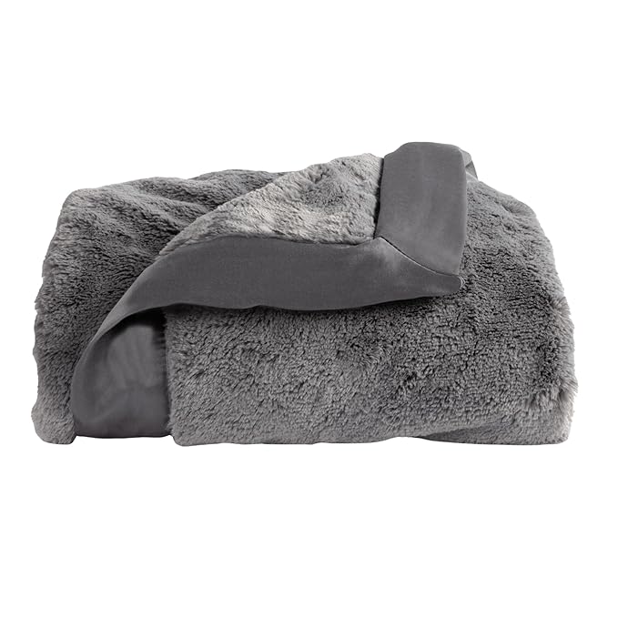 Little Giraffe Baby Blanket - Luxe Soft Blanket with Satin Trim - Baby Stroller Blanket - Newborn Baby Essentials & Baby Gifts - 29x35" - Charcoal