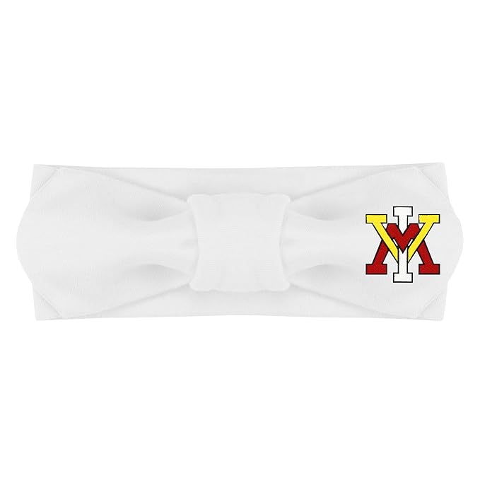 Creative Knitwear VMI Keydets Infant Girls White Solid Hair Knot Headband Embroidered Logo - Size Newborn - 4T