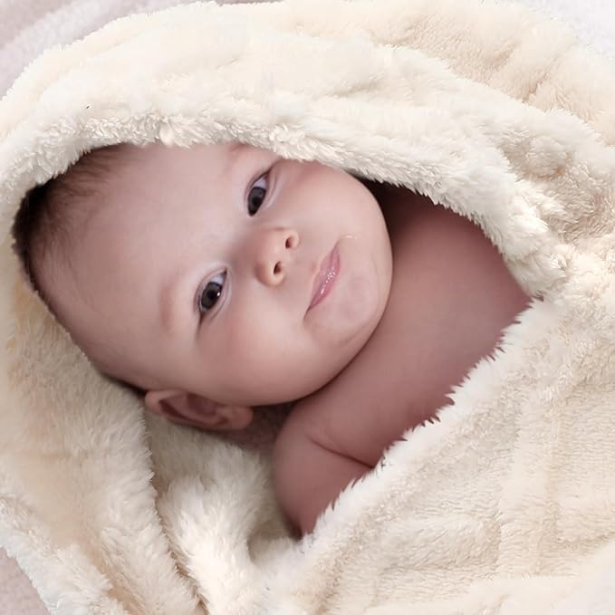 VitalCozy 4 Pcs Soft Fleece Baby Blankets Set 30" x 40" 3D Plush Warm Nursery Swaddling Bed Blanket Little Boys Girls Infant Toddlers and Newborn Receiving Gifts Blankets(Pink Set)