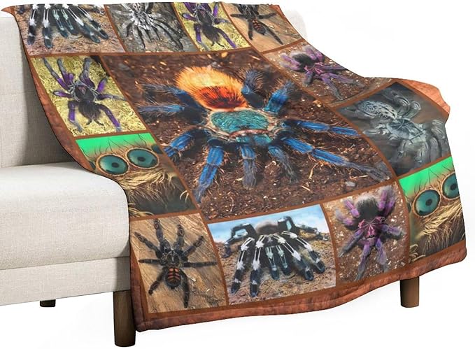 Tarantula Spider Blanket Gifts for Tarantula Lovers Tarantula Throw Blanket for Men Women Kids Adults Soft Warm Cozy Fleece Blanket for Couch Sofa Bed 40"x50"