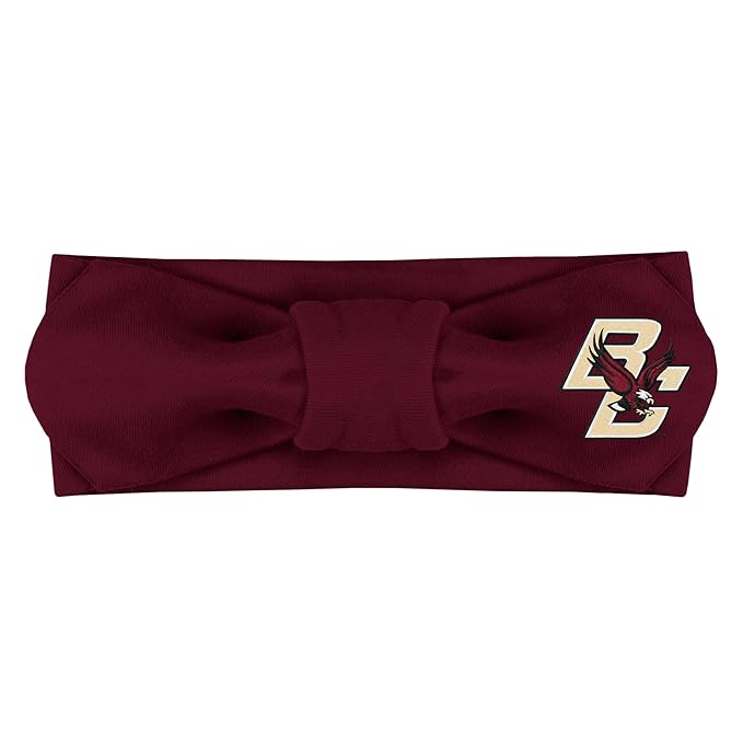 Creative Knitwear Boston College Eagles Infant Girls Maroon Solid Hair Knot Headband Embroidered Logo - Size Newborn - 4T