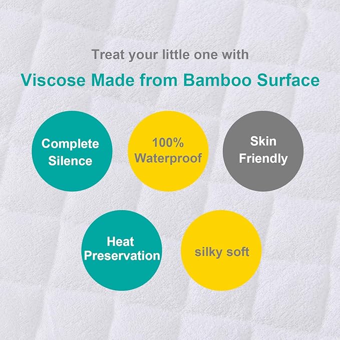 Waterproof Bassinet Mattress Pad Cover Compatible with SNOO Smart Sleeper Bassinet, 2 Pack, Ultra Soft Surface, Breathable and Easy Care