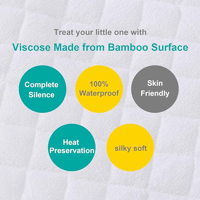 Bassinet Mattress Pad Cover Fit for AMKE 3 in 1 Baby Bassinet(35" X 20"), Ezebaby, TCBunny and Evolur Stellar Bassinet, 2 Pack, Waterproof, Ultra Soft Surface, Breathable and Easy Care