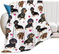 Tijuboni Dachshund Throw Blanket Dog Gifts for Girls Boys Women Men Kids Adults Soft Flannel Fleece Blanket for Couch Sofa Bed Home Decor 60"x80"