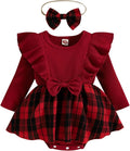 Giraropa Baby Girl Fall Winter Clothes Long Sleeve Romper Dress + Socks + Headband Newborn Infant Cute Casual Outfits