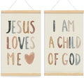 foedor Christian Jesus Decor Wall Art Posters Framed,Bible Verse Child of God Boho Decoration for Nursery Baby Kids Bedroom,Christian Decor for Church Newborn Baby Room Home School 16x24 Inch,Set of 2