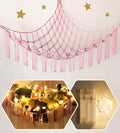 Stuffed Animal Hammock Corner Net with LED Light - Toy Storage Holder - Pink Cute Room Bedroom Decor for Teen Girls - Cute Bedroom Aesthetic Stuff for Baby Nursery Toddler Kids 8-10 - 12 Years Old