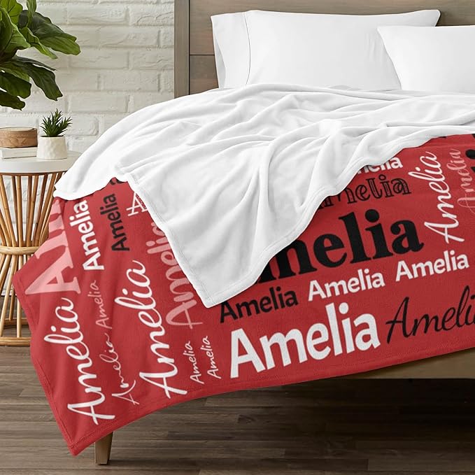 Dr.TOUGH Personalized Blanket for Adult Kids with Name Customized Blankets Personalized Throw Blanket for Christmas Birthday Gifts